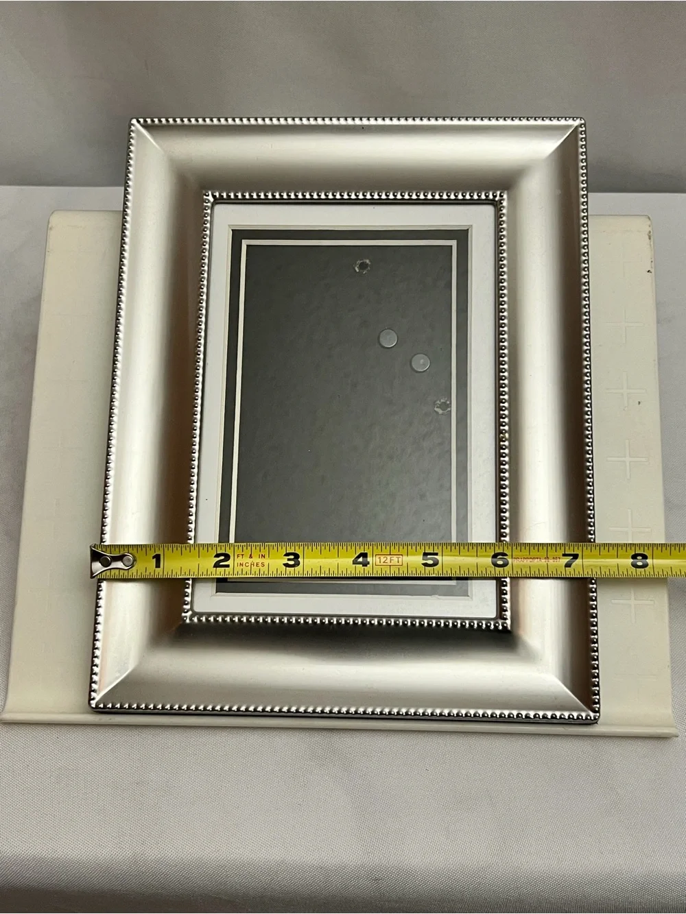 Silver Beaded Border 5x7 Picture Frame Tabletop Wall Hanging Home Decor